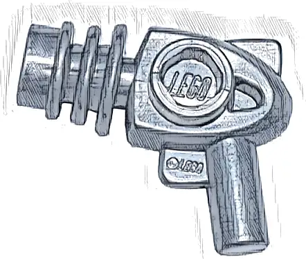 Minifigure, Weapon Space Ray Gun - Rounded Heat Diffusers