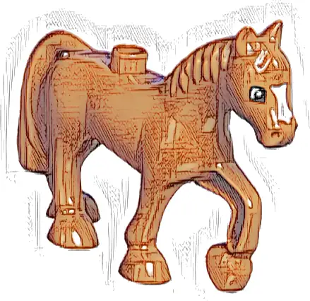 Duplo Horse with White Blaze Pattern