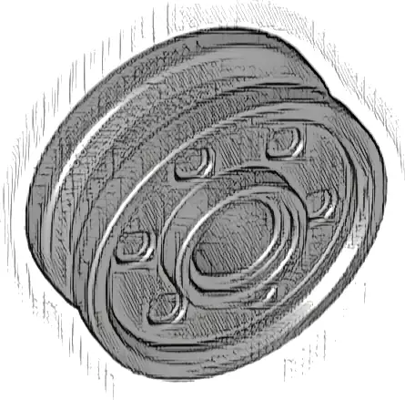 Wheel 18mm D. x  8mm with Fake Bolts and Deep Spokes with Inner Ring