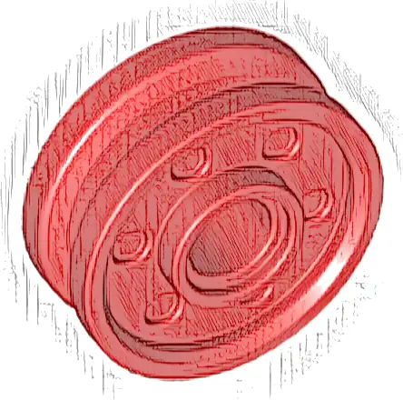 Wheel 18mm D. x  8mm with Fake Bolts and Deep Spokes with Inner Ring