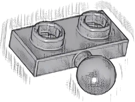 Plate, Modified 1 x 2 with Tow Ball on Side