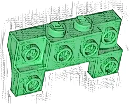 Brick, Modified 2 x 4 - 1 x 4 with 2 Recessed Studs and Thin Side Arches