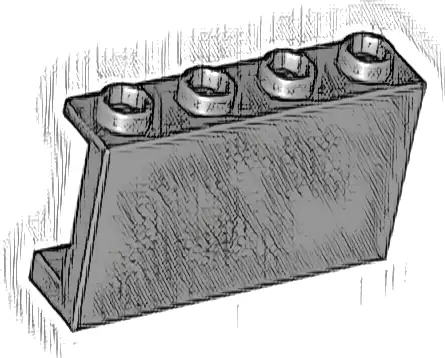 Panel 1 x 4 x 2 with Side Supports - Hollow Studs