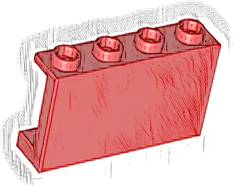 Panel 1 x 4 x 2 with Side Supports - Hollow Studs