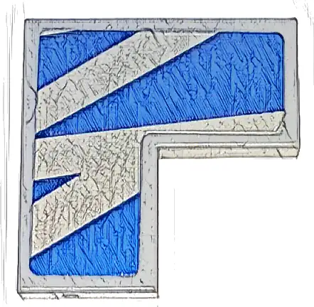 Tile 2 x 2 Corner with Blue Stripes and Triangles Pattern Model Left Side (Sticker) - Set 76917