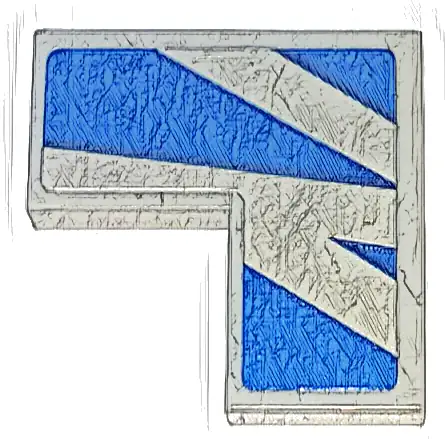 Tile 2 x 2 Corner with Blue Stripes and Triangles Pattern Model Right Side (Sticker) - Set 76917