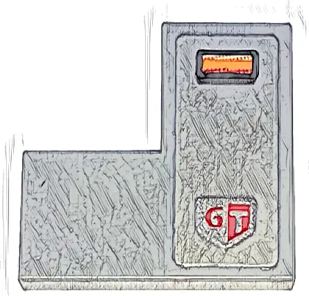 Tile 2 x 2 Corner with Orange Blinker Light and 'GT' Pattern Model Right Side (Sticker) - Set 76917