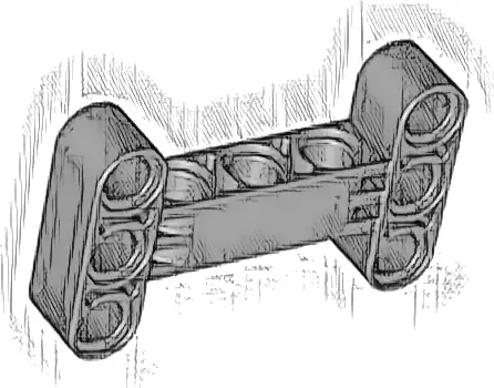 Technic, Liftarm, Modified H-Shape Thick 3 x 5 Perpendicular