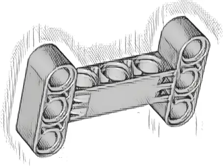 Technic, Liftarm, Modified H-Shape Thick 3 x 5 Perpendicular