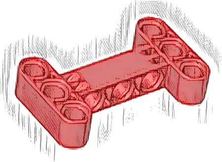 Technic, Liftarm, Modified H-Shape Thick 3 x 5 Perpendicular