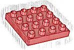 Część LEGO® 14721 Duplo, Płytka 4 x 4