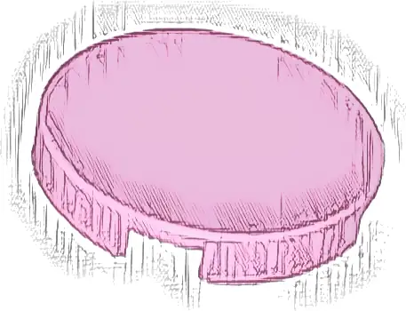 Tile, Round 2 x 2 with Bottom Stud Holder