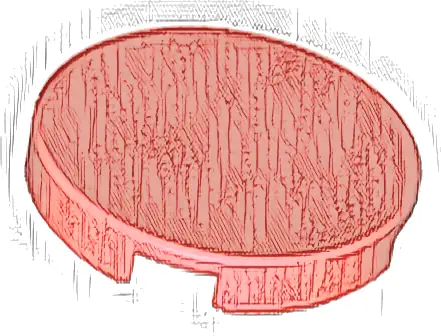 Tile, Round 2 x 2 with Bottom Stud Holder