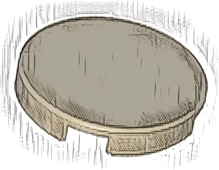 Tile, Round 2 x 2 with Bottom Stud Holder