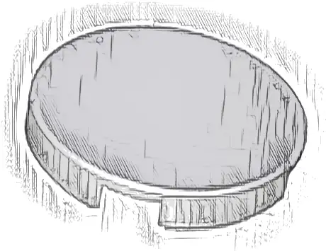 Tile, Round 2 x 2 with Bottom Stud Holder