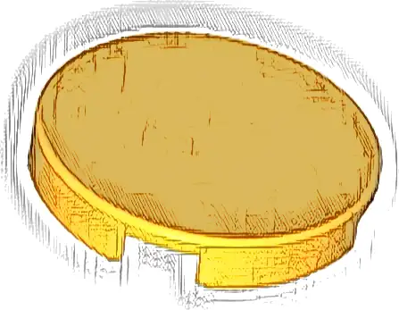Tile, Round 2 x 2 with Bottom Stud Holder