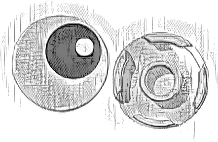 Tile, Round 2 x 2 with Bottom Stud Holder with Black Eye with Pupil Pattern