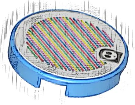 Tile, Round 2 x 2 with Bottom Stud Holder with Super Mario Scanner Code Blue Shy Guy Pattern (Sticker) - Set 71410