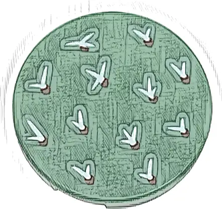 Tile, Round 2 x 2 with Bottom Stud Holder with White and Dark Brown Cactus Needles Pattern