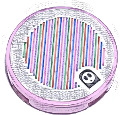 Tile, Round 2 x 2 with Bottom Stud Holder with Super Mario Scanner Code Pink Shy Guy Pattern (Sticker) - Set 71434