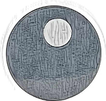 Tile, Round 2 x 2 with Bottom Stud Holder with Small White Circle / Eye Pupil Offset Pattern