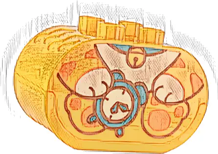 Duplo, Brick 2 x 4 x 2 Oval with Sound, White Button, and Debossed Music Notes with Kitten Body Holding Alarm Clock Pattern