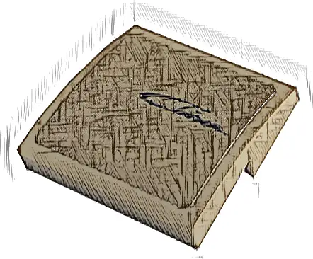 Slope, Curved 2 x 2 x 2/3 with Dark Blue Script 'Chiron' Pattern (Sticker) - Set 42083