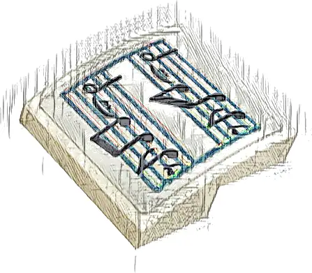 Slope, Curved 2 x 2 x 2/3 with Black Music Notes on Metallic Light Blue Score Pattern (Sticker) - Set 43197