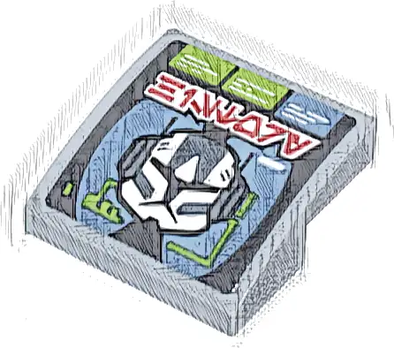 Slope, Curved 2 x 2 x 2/3 with Clone Trooper Helmet, Lime and Sand Blue Text Boxes and Red Aurebesh Characters 'HISTORY' Pattern (Sticker) - Set 75314