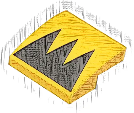 Slope, Curved 2 x 2 x 2/3 with Black Triangles / Zigzag Pattern