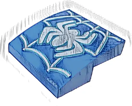 Slope, Curved 2 x 2 x 2/3 with White Spider and Web Pattern