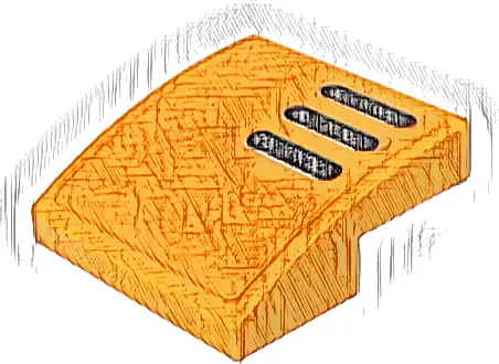 Slope, Curved 2 x 2 x 2/3 with Black and Silver Air Vent Grilles Pattern Model Left Side (Sticker) - Set 76918