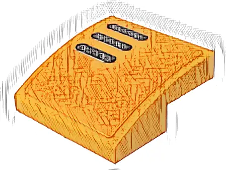 Slope, Curved 2 x 2 x 2/3 with Black and Silver Air Vent Grilles Pattern Model Right Side (Sticker) - Set 76918