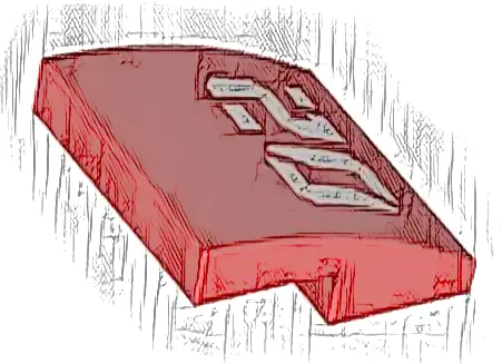 Slope, Curved 2 x 2 x 2/3 with White '02' Pattern