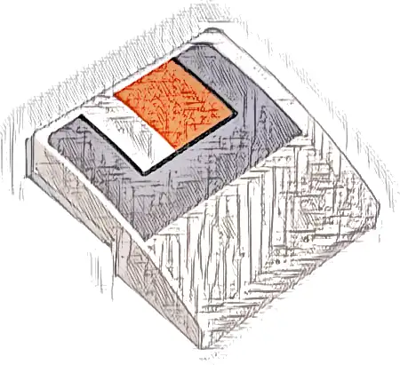 Slope, Curved 2 x 2 x 2/3 with Headlight and Blinker Light, Orange Rectangle with Black Outline on Light Bluish Gray Background Pattern Model Left Side (Sticker) - Set 76908