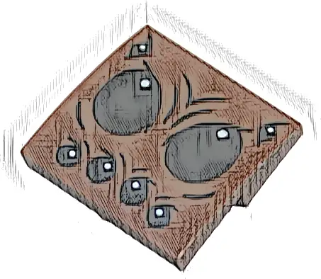 Slope, Curved 2 x 2 x 2/3 with Black Spider Eyes and White Pupils Pattern