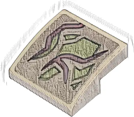 Slope, Curved 2 x 2 x 2/3 with Reddish Brown Vines and Olive Green Patches Pattern (Sticker) - Set 76297