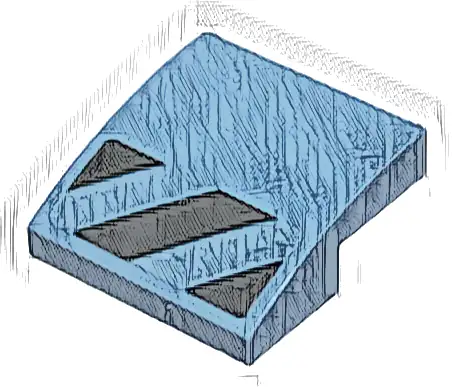 Slope, Curved 2 x 2 x 2/3 with Black Danger Stripes Pattern (Sticker) - Sets 60428 / 60441