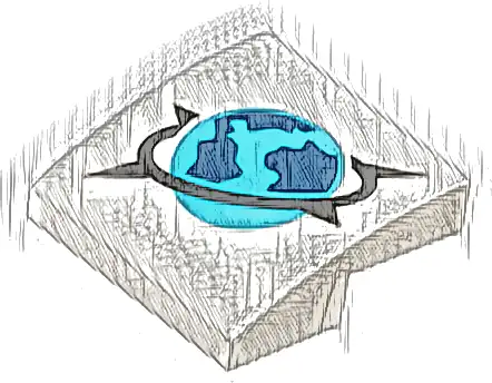 Slope, Curved 2 x 2 x 2/3 with Medium Azure, Dark Blue and Black Arctic Explorer Logo Pattern