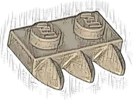 Plate, Modified 1 x 2 with 3 Teeth