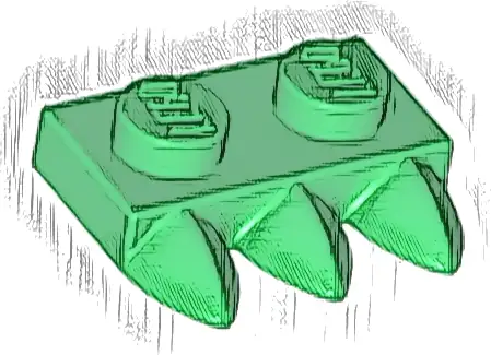 Plate, Modified 1 x 2 with 3 Teeth