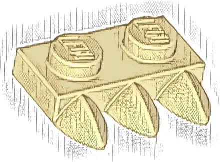 Plate, Modified 1 x 2 with 3 Teeth