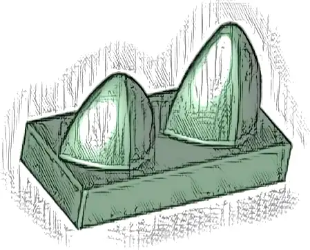 Tile, Modified 1 x 2 with 2 Teeth Vertical