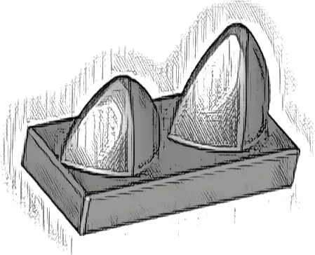 Tile, Modified 1 x 2 with 2 Teeth Vertical