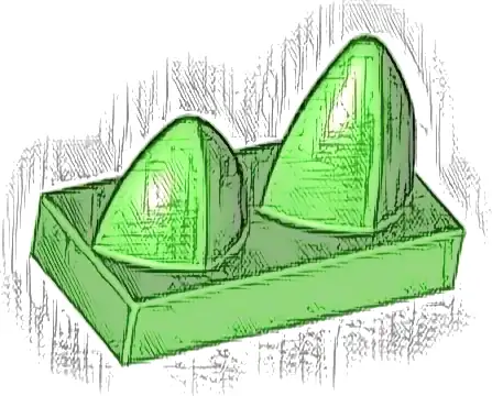 Tile, Modified 1 x 2 with 2 Teeth Vertical