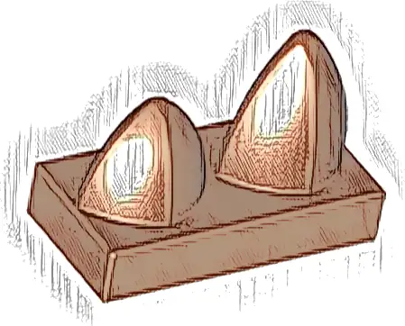 Tile, Modified 1 x 2 with 2 Teeth Vertical