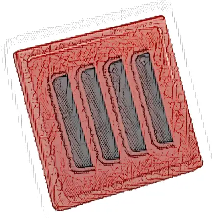 Road Sign 2 x 2 Square with Open O Clip with Black and Dark Red Air Vents Pattern (Sticker) - Set 76934