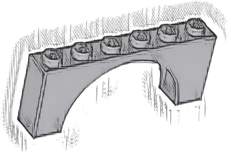 Arch 1 x 6 x 2 - Medium Thick Top without Reinforced Underside