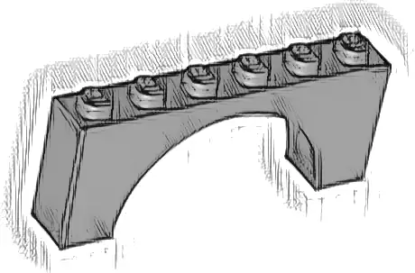 Arch 1 x 6 x 2 - Medium Thick Top without Reinforced Underside