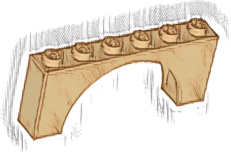 Arch 1 x 6 x 2 - Medium Thick Top without Reinforced Underside